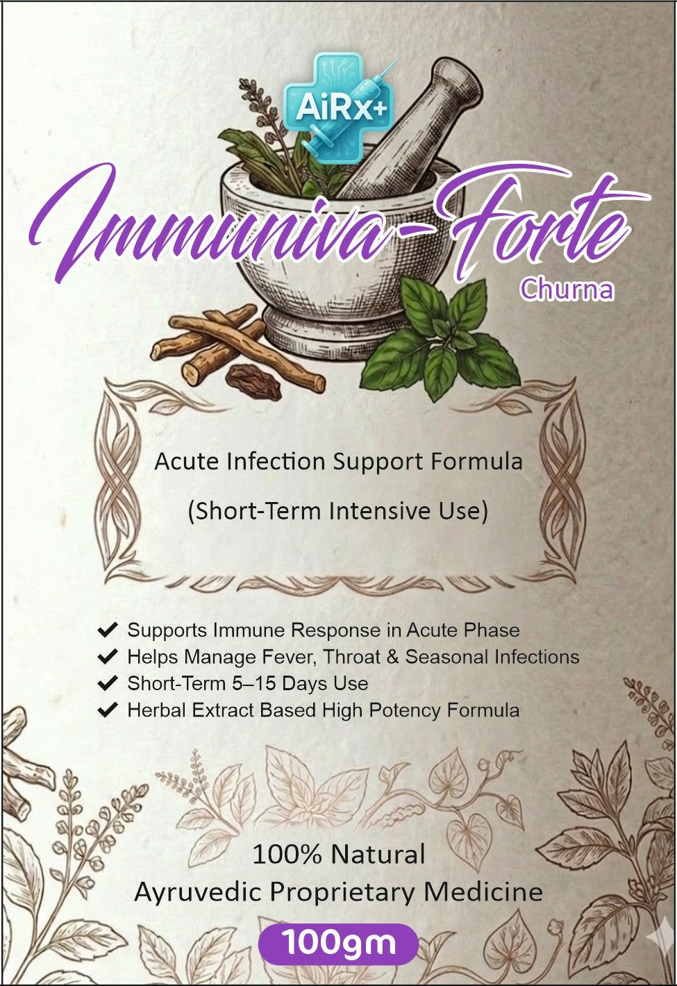 Immuniva Forte Churna - Immunity Booster for Seasonal Infections (100gm)