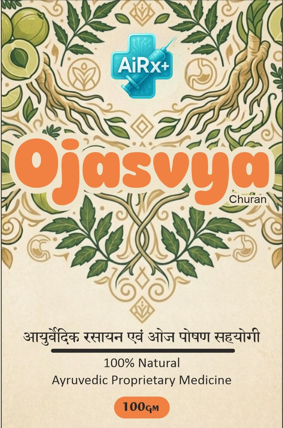 AiRx+ Ojasvya Churan - Ayurvedic Energy & Vitality Support for Men | 100g